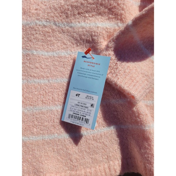 4T Toddler Girls' Loring Pink, White Stripe Pullover Sweater w/ Free Shipping - Picture 6 of 7